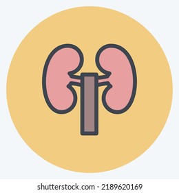 Icon Kidney. suitable for education symbol. color mate style. simple design editable. design template vector. simple illustration