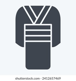 Icon Kimono. related to Sakura Festival symbol. glyph style. simple design editable. simple illustration