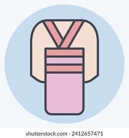 Icon Kimono. related to Sakura Festival symbol. color mate style. simple design editable. simple illustration