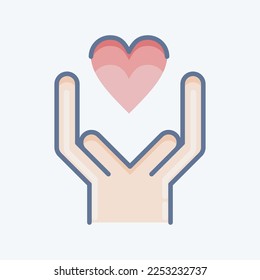 Icon Kind. related to Volunteering symbol. doodle style. Help and support. friendship