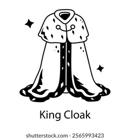 An icon of king cloak in hand drawn style 