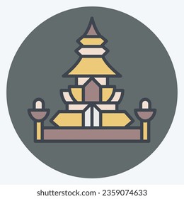 Icon King Norodom Stupa. related to Cambodia symbol. color mate style. simple design editable. simple illustration