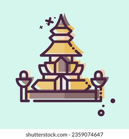 Icon King Norodom Stupa. related to Cambodia symbol. MBE style. simple design editable. simple illustration