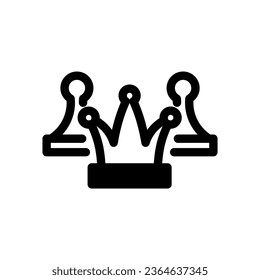 icon king and pawn, chess game, editable file