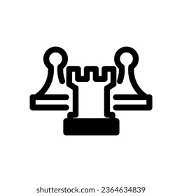 icon king and pawns chess game, editable file