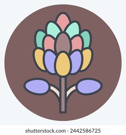 Icon King Protea. related to South Africa symbol. color mate style. simple design illustration