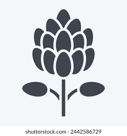 Icon King Protea. related to South Africa symbol. glyph style. simple design illustration