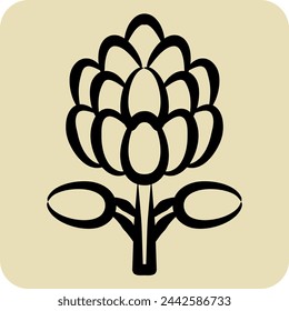 Icon King Protea. related to South Africa symbol. hand drawn style. simple design illustration