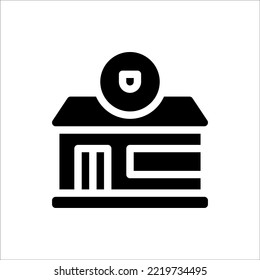 Icon Kiosk Glyph, Flat Icon Logo Illustration Vector Isolated. Suitable for Web Design, Logo, App. 
