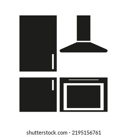 Icon with kitchen icon. Cooking background. Vector illustration. stock image.