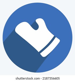 Icon Kitchen Glove. suitable for Bakery symbol. long shadow style. simple design editable. design template vector. simple illustration