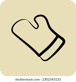 Icono Kitchen Glove. adecuado para el símbolo Bakery. estilo dibujado a mano. diseño simple editable. plantilla de diseño