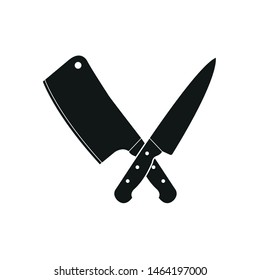 Icon of kitchen meat knives. Simple vector illustration.