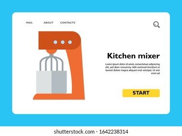 Icon of kitchen mixer. Stand mixer, bowl, whipping. Bakery concept. Can be used for topics like cooking, preparing food, kitchen device