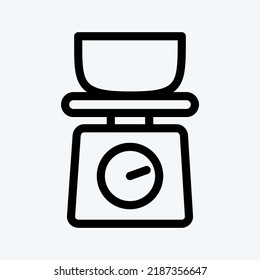 Icon Kitchen Scales. suitable for Bakery symbol. line style. simple design editable. design template vector. simple illustration