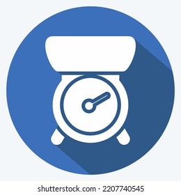 Escala de cocinas de iconos. adecuado para el símbolo educativo. estilo de sombra larga. diseño simple editable. vector de plantilla de diseño. ilustración simple