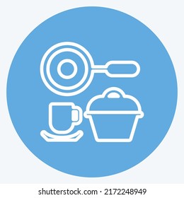 Icon Kitchen Set. suitable for Community symbol. blue eyes style. simple design editable. design template vector. simple symbol illustration