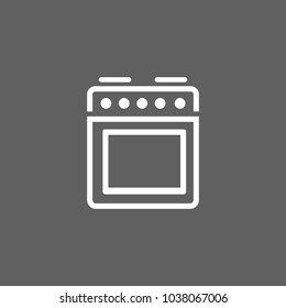 Icon of kitchen stove. Cooker, appliance, oven. Preparing food concept. Can be used for topics like cooking, bakery, gas