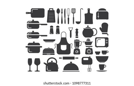 icon kitchenware and cook logo vector