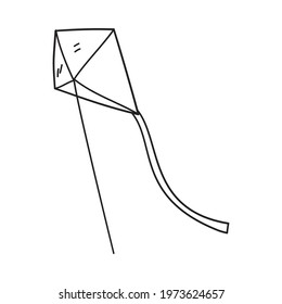 Icon Of Kite. Hand Drawn Sketch Design. Vector Illustration.