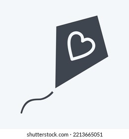 Icono Kite. adecuado para el símbolo de verano. estilo glifo. diseño simple editable. vector de plantilla de diseño. ilustración simple