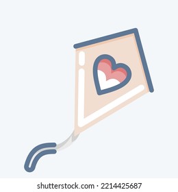 Icon Kite. suitable for Summer symbol. doodle style. simple design editable. design template vector. simple illustration