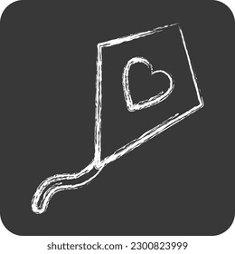 Icon Kite. suitable for Summer symbol. chalk Style. simple design editable. design template vector. simple illustration