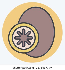Icon Kiwi fruit. related to Fruit and Vegetable color mate style. simple design editable. simple illustration