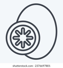 Icono Kiwi. relacionado con el estilo de línea Fruta y Verduras. diseño simple editable. ilustración simple