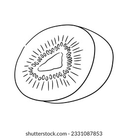 Icon of Kiwi. Hand drawn sketch. Retro vintage design. Vector illustration.