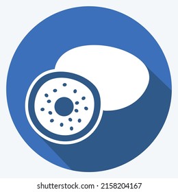 Icon Kiwi. suitable for Fruits and Vegetables symbol. long shadow style. simple design editable. design template vector. simple symbol illustration