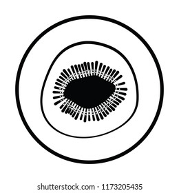 Icon of Kiwi. Thin circle design. Vector illustration.