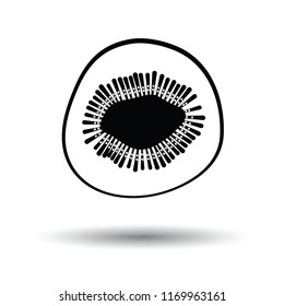 Icon of Kiwi. White background with shadow design. Vector illustration.