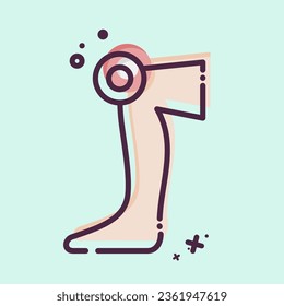 Icon Knee. related to Body Ache symbol. MBE style. simple design editable. simple illustration