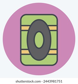 Icon Kneepad. related to Skating symbol. color mate style. simple design illustration