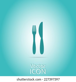 Icon of knife and fork. Icon cafe or restaurant Flat style