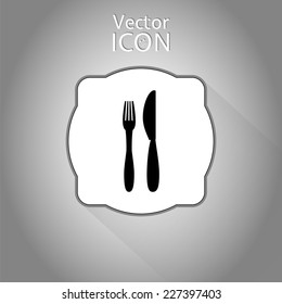 Icon of knife and fork. Icon cafe or restaurant Flat style