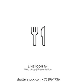 Icon knife fork graphic design single icon vector