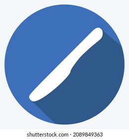 Cuchillo de iconos - Estilo de sombra largo - Ilustración simple,Actrazo editable,Vector de plantillas de diseño, Buena para impresiones, afiches, anuncios, anuncios, gráficos de información, etc.