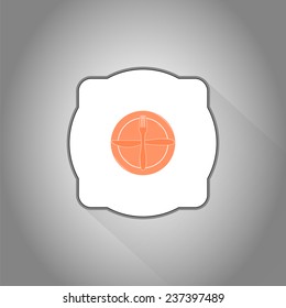 Icon knife, plates and forks. Cafe restaurant. Flat design style. Made vector illustrator