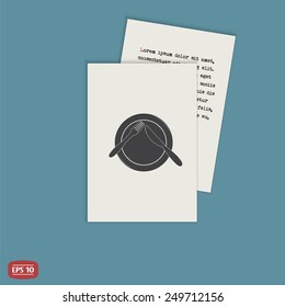 Icon knife, plates and forks. Cafe restaurant. Flat design style. Made vector illustrator