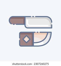 Icon Knife. related to American Indigenous symbol. doodle style. simple design editable