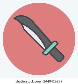 Icon Knife. related to Military And Army symbol. color mate style. simple design illustration