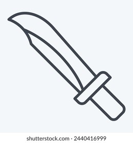 Icon Knife. related to Military And Army symbol. line style. simple design illustration