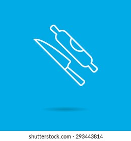 Icon of knife and rolling pin