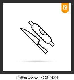 Icon of knife and rolling pin