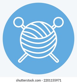 Icon Knitting. suitable for education symbol. blue eyes style. simple design editable. design template vector. simple illustration