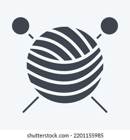 Icon Knitting. suitable for education symbol. glyph style. simple design editable. design template vector. simple illustration