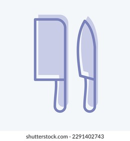 Icon Knives. related to Eid Al Adha symbol. Two Tone Style. simple design editable. simple illustration