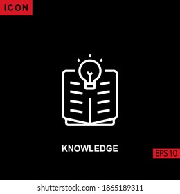 icon knowledge with book and lamp.